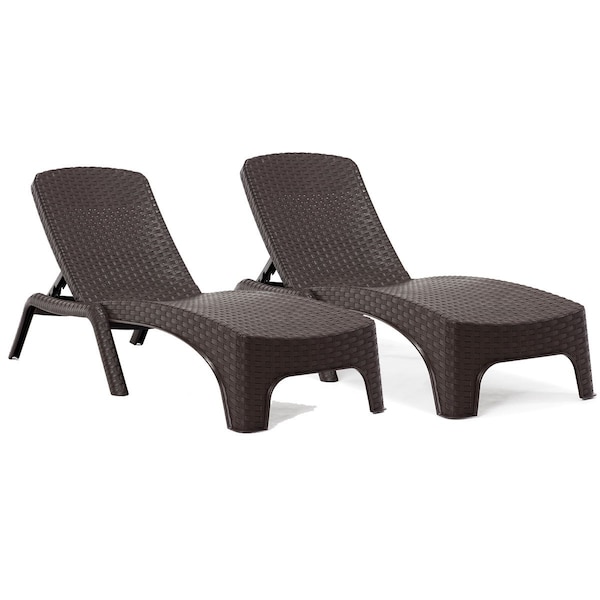 Rainbow Outdoor Roma Set of 2 Chaise Lounger-Brown RBO-ROMA-BRW-2CL - main